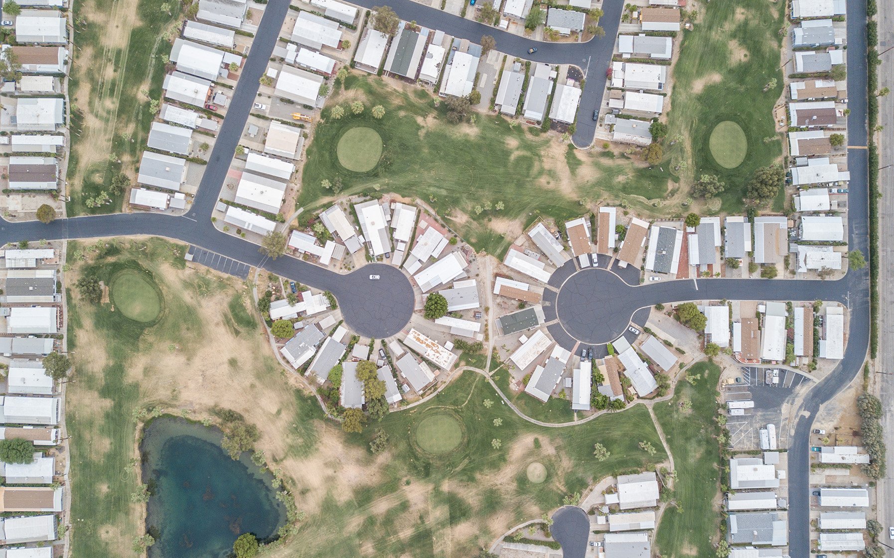 Hidden Springs Affordable Housing Community Aerial Shot of Manufactured Homes