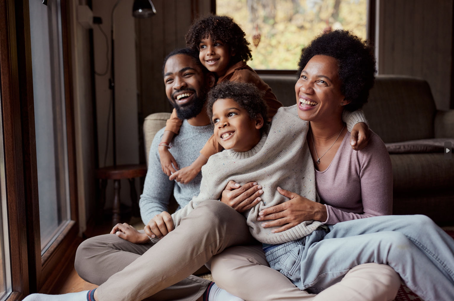 Happy Black Family at Home