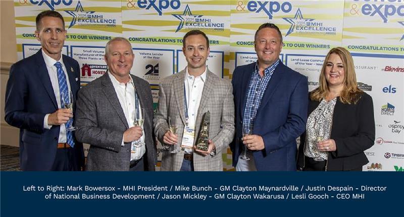 Congratulations to Clayton for Winning the 2025 MHI Excellence Award!